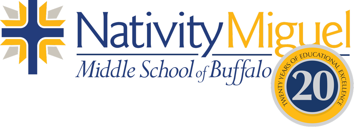20 years logo for Nativity Miguel